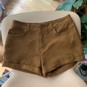 Suede high waisted shorts